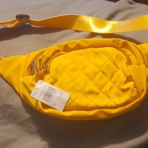 Yellow Quilted Women's Belt Bag